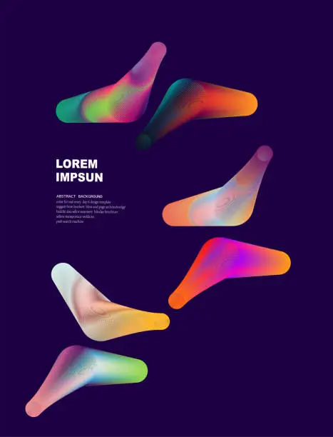Vector illustration of abstract color gradient liquid Shuttle shape pattern background for design