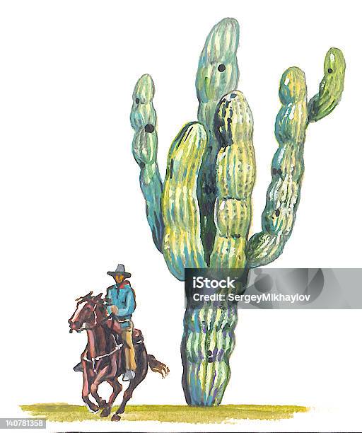 Ilustración de Saguaro y más Vectores Libres de Derechos de Arizona - Arizona, Caballo - Familia del caballo, Cactus