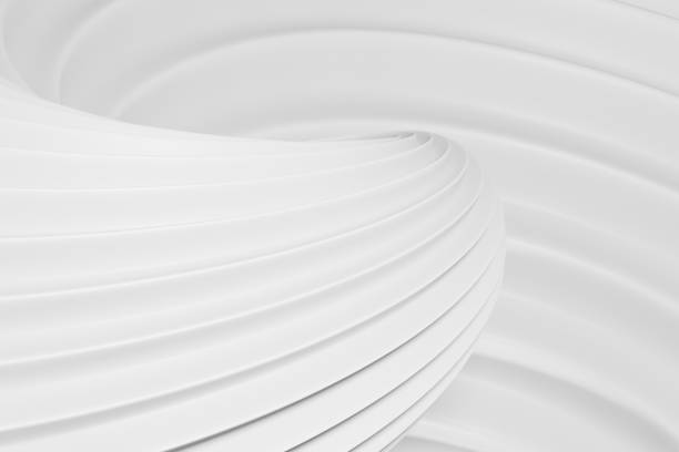 istock Cropped rounded shapes on a white background as a modern architectural concept. Graceful curves of wavy fabric. plastic forms. 3d rendering. 1407816377