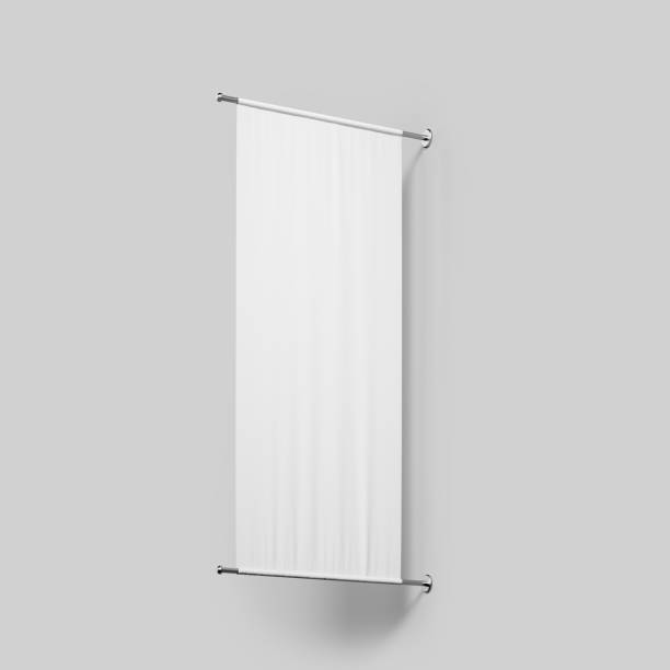 istock Mockup poster, city roll up banner mounted, isolated over grey background 1407817535
