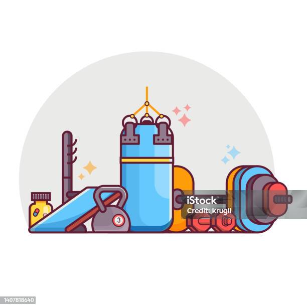Powerlifter Outline Weight Lifting And Power Lifting Line Scene Stock Illustration ...