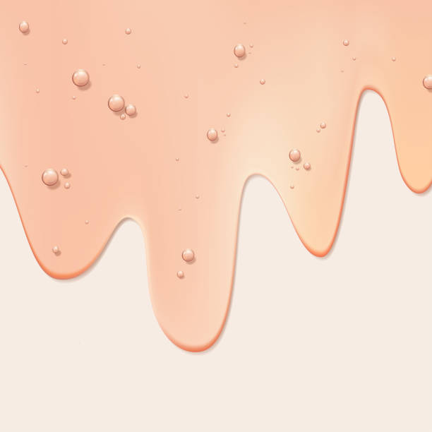 istock Vector Realistic Dripping Beauty and Cosmetics Clear Gel Element 3D Illustration in Pastel Background under sunlight for Poster, Book Cover or Advertisement Background. Yellow, Blue or Pink. 1407819345
