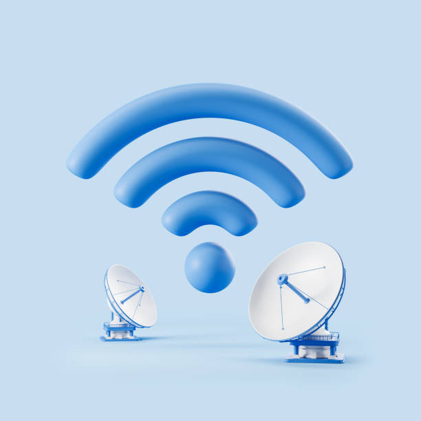 istock Satellite antenna and wifi, global connection and radio 1407819376