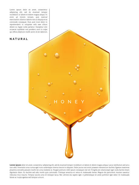 vector abstract dripping honey element ilustracja 3d w świetle słonecznym dla plakatu beauty and healthcare, opakowania produktu lub tła reklamowego. - honey stock illustrations