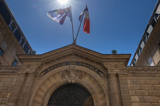 Entrance gate of the Banque de France in Paris