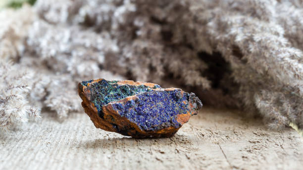 istock Unpolished Azurite and Malachite stone mineral gem 1407822149