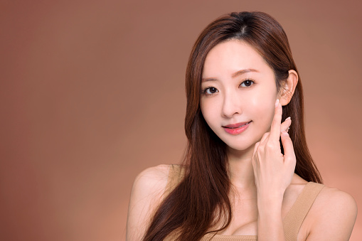 Young Asian Beauty face with healthy clean skin