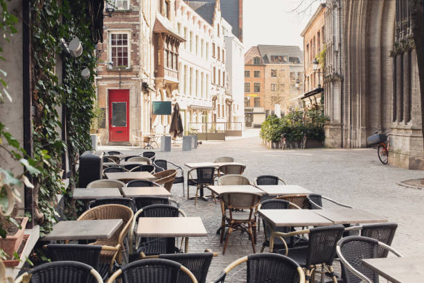istock Beautiful street in Antwerp, Belgium 1407833100