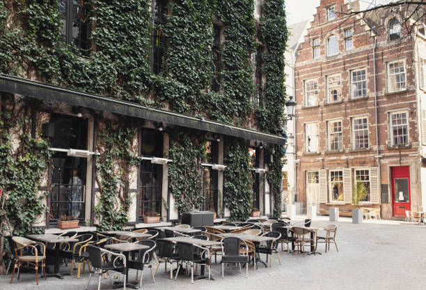 istock Beautiful street in Antwerp, Belgium 1407833103