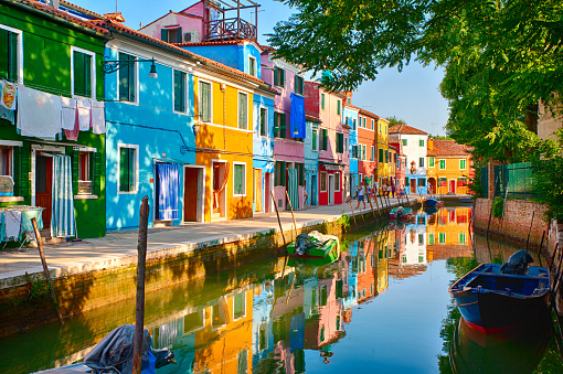 Beautiful island of Burano near Venice, Italy