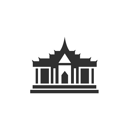 Thailand temple icon in trendy flat style isolated on white background. Symbol for your web site design, logo, app, UI. Vector illustration, EPS