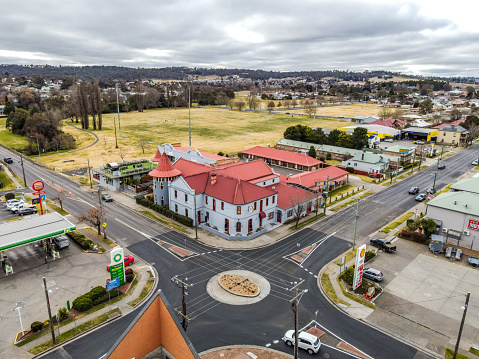 Aerial View at Armidale, NSW, 2340, Australia, view of a beautiful building with red roof