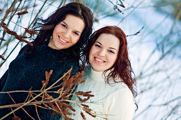 Girls twins stock photo