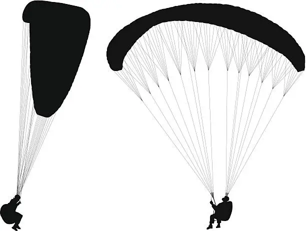 Vector illustration of Flying paraglider