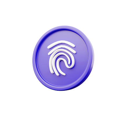 3d render cartoon fingerprint icon on white background icon. 3d rendering icon finger print icon.