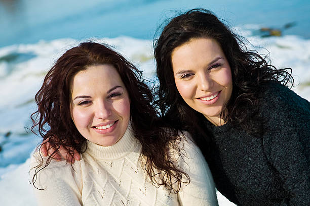 Girls twins stock photo