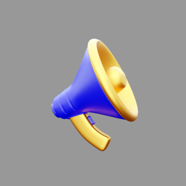 istock 3d render megaphone, speaker, broadcast, share icon. 3d colorful illustration. 3D rendering megaphone icon on gree background 1407860550