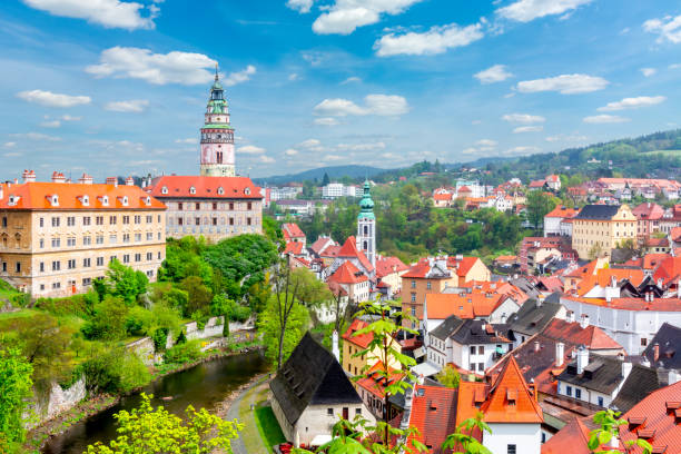 istock Cesky Krumlov cityscape in spring, Czech Republic 1407862458