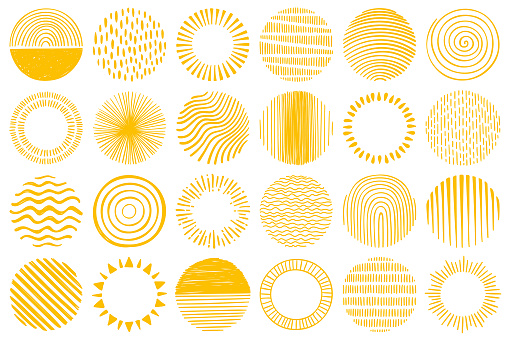 Hand drawn circles. Vector design elements. Round frames and backgrounds