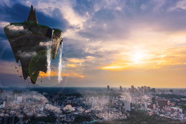 istock Continent floating in the air 1407863856