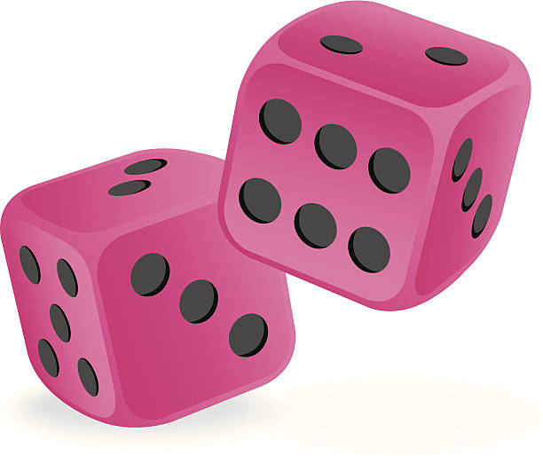 Pink Dice Vector illustration of pink dice that can be placed on any color background. EPS10 file. Transparencies used on shadows. (PDF & AICS4 versions also included.) longhorn beetle stock illustrations