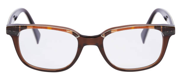 istock Brown patterned stylish fashion glasses on white 1407870229