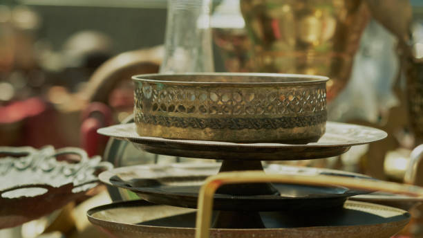Rare copper-silver bowl for different fruits