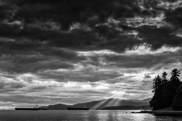 istock Cargo ship floating in Burrard Inlet, Vancouver, BC 1407879550