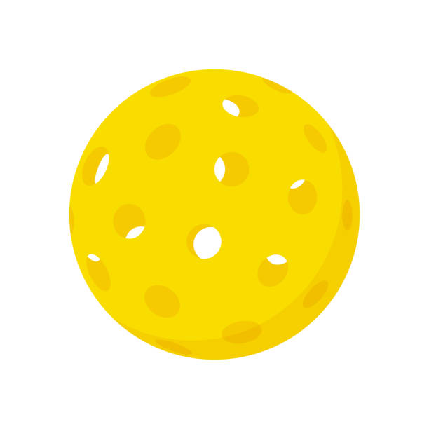 ball for pickleball isolated vector illustration on white background - pickleball stock illustrations