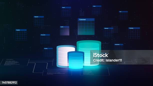 Mutiple Database Multiple Database Is Placed On Relational Database Tables Concept Of ...