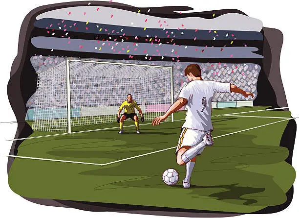 Vector illustration of soccer scene