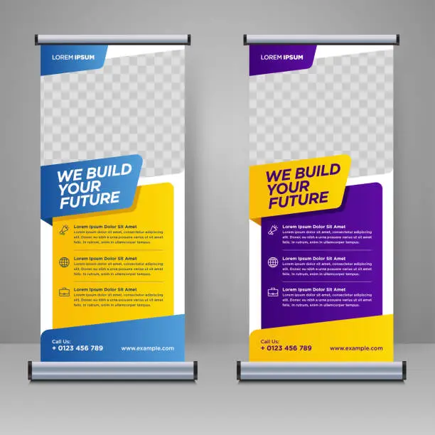 Vector illustration of Corporate rollup or X banner design template