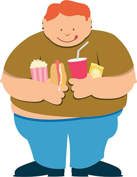 ilustrações de stock, clip art, desenhos animados e ícones de menino de gordura - desperdício alimentar