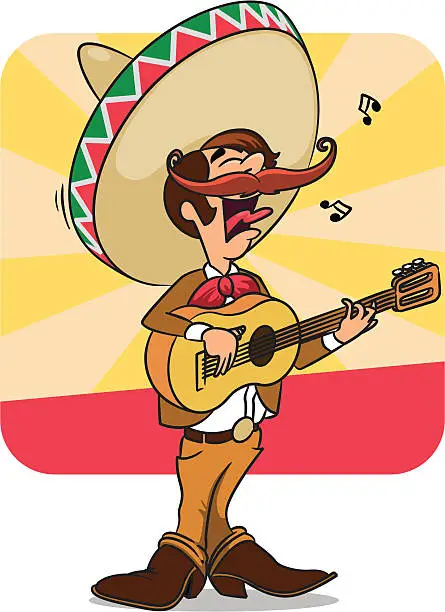 Vector illustration of singing mexican folcklore