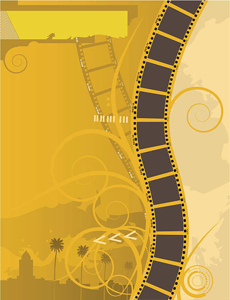 movie poster - filmstrip Poster of movie, The filmstrip is hole to add your graphics. film festival photos stock illustrations