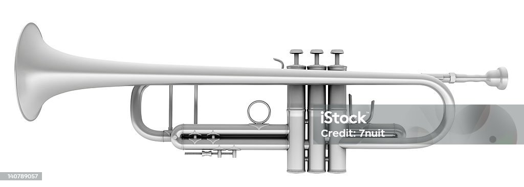3 D metalowe Trumpet - Zbiór zdjęć royalty-free (Trąbka)