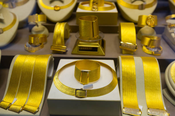 istock Showcase of jewelry store 1407891027