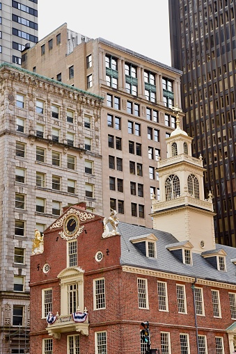 Old State House, Faneuil Hall and downtown Boston, Massachusetts