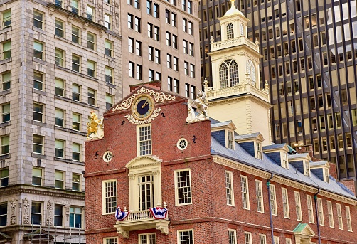 Old State House, Faneuil Hall and downtown Boston, Massachusetts