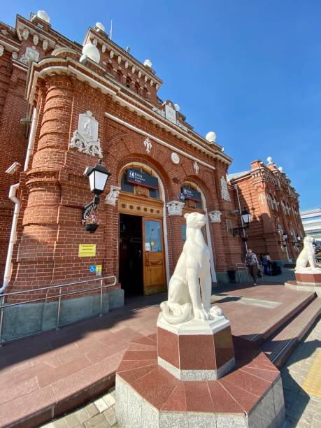 kazan railroad station, kazan, russland - tatarstan stock-fotos und bilder