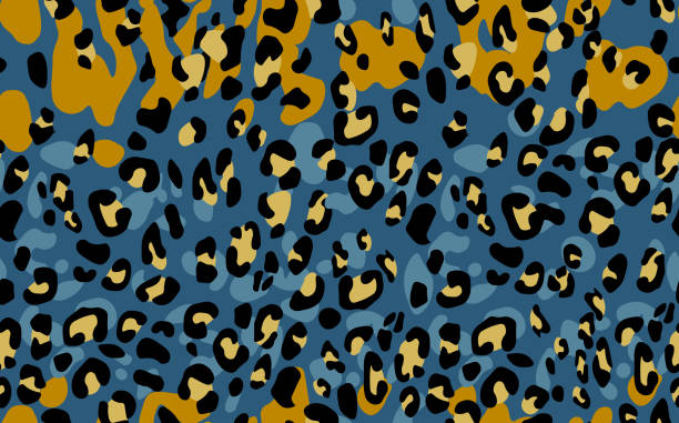Blue Cheeta Pattern Blue Cheetah Print Border