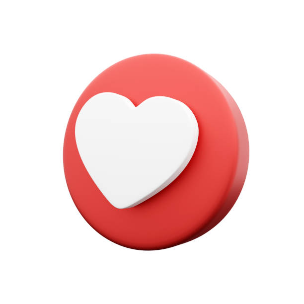 istock 3D render heart shape isolated on white. 3D render icon red and white. 3D render heart icon 1407895639