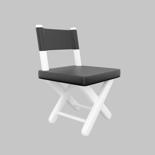 istock 3D render director chair isolated on white background - clipping paths. 3D render director chair icon 1407897370