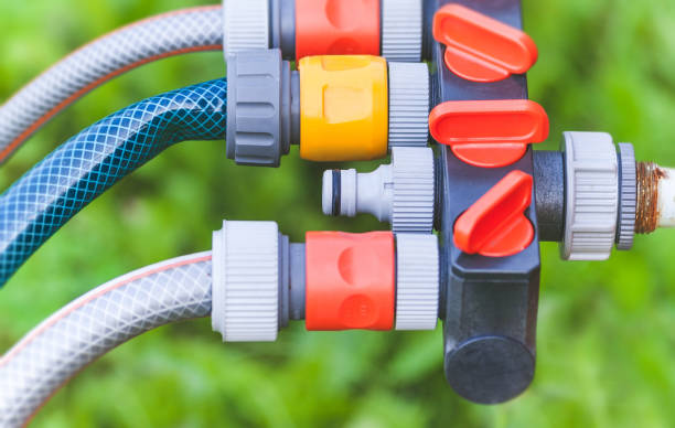 plastic multi-channel supply water fitting for garden hoses