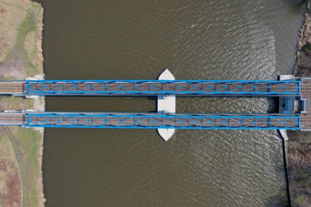 istock railway bridge over the river from a drone from the top 1407900223