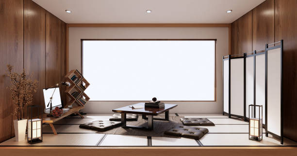 istock interior design,cleaning minimalist room japan style. 3D rendering 1407903349