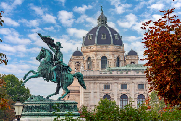 Architecture of Heldenplatz square in autumn, Vienna, Austria Architecture of Heldenplatz square in autumn, Vienna, Austria hofburg imperial palace stock pictures, royalty-free photos & images