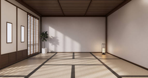 istock yoga interior design,cleaning minimalist room japan style. 3D rendering 1407903501