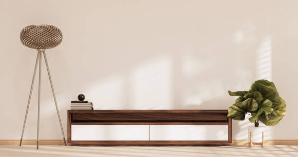 istock Japan room Minimal cabinet for tv interior wall mockup,3d rendering 1407904693