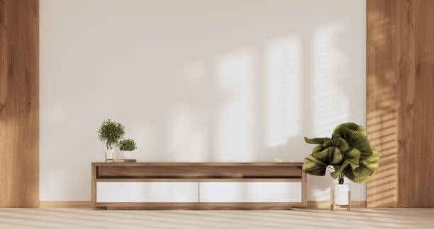 istock Japan room Minimal cabinet for tv interior wall mockup,3d rendering 1407904705